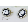 E-1550  3 Pairs/set  Bronze Bow-knot Beauty Girl Pearl Earring Ear Stud Set  E-1611 1pair Fashion Silver Plated Geometric Rhinestone Earring Ear Stud