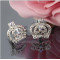 E-1094 E-1082 2 Styles Fashion Skull Rhinestone Crown Shape Stud Earrings for Women Girl Party Jewelry Gift