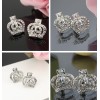 E-1094 E-1082 2 Styles Fashion Skull Rhinestone Crown Shape Stud Earrings for Women Girl Party Jewelry Gift
