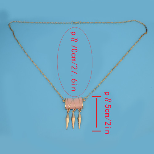 N-2339 Vintage Gold plated Rivet Dangle Tassel Pendant Charm Bohmeian Necklace for Women Jewelry