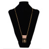 N-2339 Vintage Gold plated Rivet Dangle Tassel Pendant Charm Bohmeian Necklace for Women Jewelry