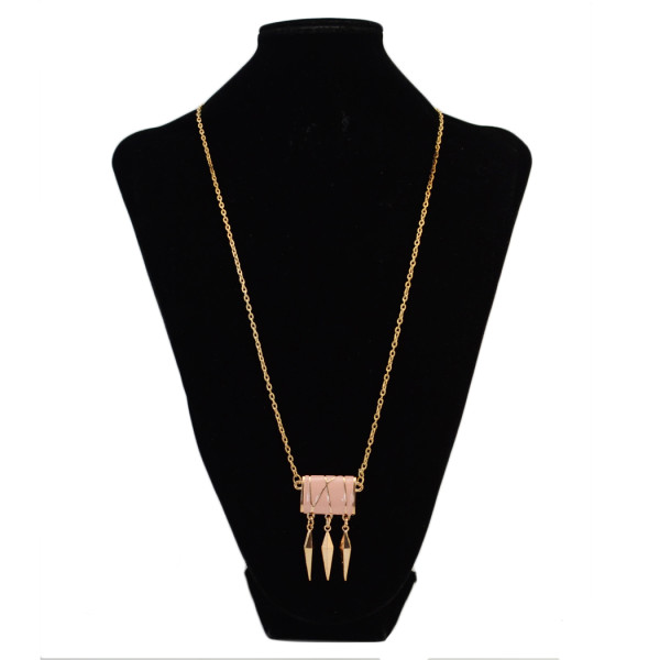 N-2339 Vintage Gold plated Rivet Dangle Tassel Pendant Charm Bohmeian Necklace for Women Jewelry