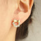 E-1534 Bowknot Horse Shape Rhinestone Earrings  Jewelry for Women