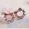 E-1534 Bowknot Horse Shape Rhinestone Earrings  Jewelry for Women