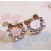 E-1534 Bowknot Horse Shape Rhinestone Earrings  Jewelry for Women