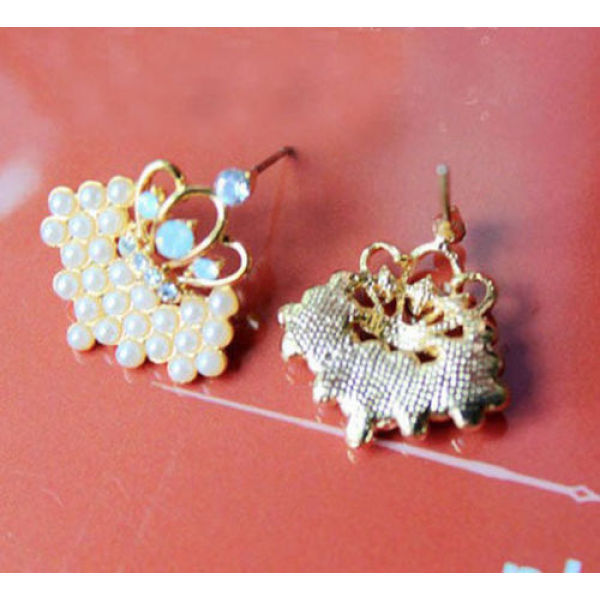 2 Style flower crystal tassel stud dangle earrings For Women Charm Party gift