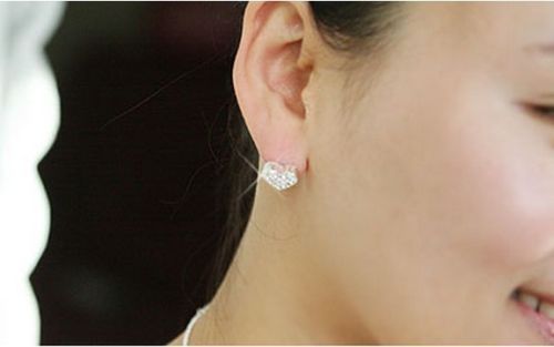2 Style flower crystal tassel stud dangle earrings For Women Charm Party gift