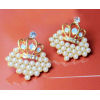2 Style flower crystal tassel stud dangle earrings For Women Charm Party gift