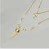 N-5877 New Fashion Gold Alloy Chain Beads Chain Natural Stone Pendant Necklace