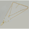 N-5877 New Fashion Gold Alloy Chain Beads Chain Natural Stone Pendant Necklace