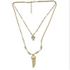 N-5877 New Fashion Gold Alloy Chain Beads Chain Natural Stone Pendant Necklace
