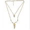 N-5877 New Fashion Gold Alloy Chain Beads Chain Natural Stone Pendant Necklace