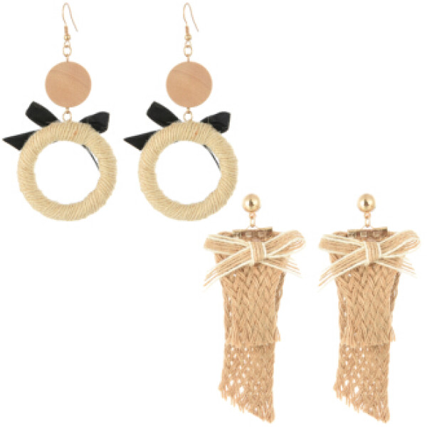 E-4261 2style Bohemian Bow-knot Round Big Drop Earrings For Women Wedding Party Valentine's Day