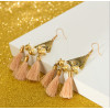 E-4256 New Fashion Gold Triangle Ear jewelry Diamante thread Tassel pendant Earrings For Women