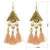 E-4256 New Fashion Gold Triangle Ear jewelry Diamante thread Tassel pendant Earrings For Women