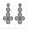 E-4257 Fashion Jewelry Green Clear Rhinestone Drop Earrings for Women Bridal Wedding Party Gift