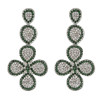 E-4257 Fashion Jewelry Green Clear Rhinestone Drop Earrings for Women Bridal Wedding Party Gift