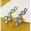 E-4257 Fashion Jewelry Green Clear Rhinestone Drop Earrings for Women Bridal Wedding Party Gift