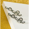 E-4257 Fashion Jewelry Green Clear Rhinestone Drop Earrings for Women Bridal Wedding Party Gift