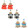 E-4258 3 Colors Fashion Bohemian  Thread Tassel Crystal Drop Earrings For Women Party Jewelry