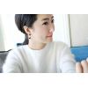 E-3541 New Fashion Korea style N letter Asymmetrical White Fruit Opal Bead Dangle Earrings For Women Jewelry
