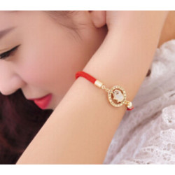 B-0428  Fashion style red rope chain bracelet LOVE pattern rhinestone lamp women bracelets for women jewelry