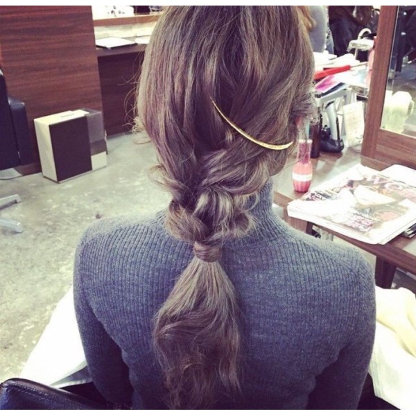 F-0302-G Simple Jewelry Gold Metal Hair Clip Women Hair Comb Hair Accessories