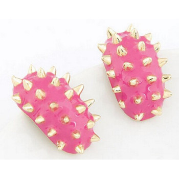 E-2104   4colors  New Korean Style Gold Color Alloy enamel rivet Ear Stud Earrings