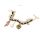 B-0106 New Gold Plated Silk Chain Multielement Knot Leiothrix Arrow Heart Bracelet