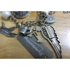 B-0087 New Copper Alloy Vintage Wing Heart Owl Swallow Teapot Beads Key Cross Bracelet