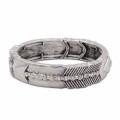 B-0558-S Retro Vintage Silver Plated Carved Arrow Women Boho Bangles Fashion Jewelry