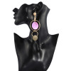E-4259 4 Colors Stud Charm Pendant Round Dangle Charm Earring for Women Fashion Jewelry
