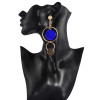 E-4259 4 Colors Stud Charm Pendant Round Dangle Charm Earring for Women Fashion Jewelry