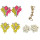 E-0684   E-3334  E-0515 Fashion Charming Fluorescence Color Resin Drop Leaf Rhinestone Ear Stud Earrings