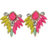 E-0684   E-3334  E-0515 Fashion Charming Fluorescence Color Resin Drop Leaf Rhinestone Ear Stud Earrings