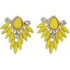 E-0684   E-3334  E-0515 Fashion Charming Fluorescence Color Resin Drop Leaf Rhinestone Ear Stud Earrings