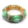 B-0242 New Fashion Gold Plated Enamel Rhinestone Charming Gem Cuff Bangle Adjustable