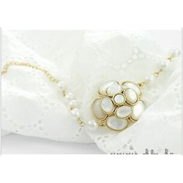 B-0185 B-0516 2Styles Bohemia Gold Silver Plated Flower Shape Coin Tassel Pearl Link Chain Bracelets for Women Fashion Accessories