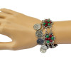 B-0185 B-0516 2Styles Bohemia Gold Silver Plated Flower Shape Coin Tassel Pearl Link Chain Bracelets for Women Fashion Accessories