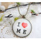 S-0060-N  Womens charm fashion  I Love Me  Round chain Pendant Necklace