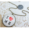 S-0060-N  Womens charm fashion  I Love Me  Round chain Pendant Necklace