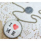 S-0060-N  Womens charm fashion  I Love Me  Round chain Pendant Necklace