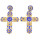 E-0264  E-0124 Blue rhinestone flower cross stud earring , black flower  earring