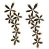 E-0264  E-0124 Blue rhinestone flower cross stud earring , black flower  earring