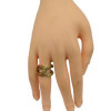 R-1109 European Bronze Alloy Rhinestone Small Gem Hollow Out Bowknot Shape Metal Ring