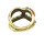R-1109 European Bronze Alloy Rhinestone Small Gem Hollow Out Bowknot Shape Metal Ring