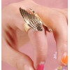R-1027 New Charming Gold Plated Double Angel Wings Finger Ring Size #5 Free Sipping