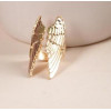 R-1027 New Charming Gold Plated Double Angel Wings Finger Ring Size #5 Free Sipping
