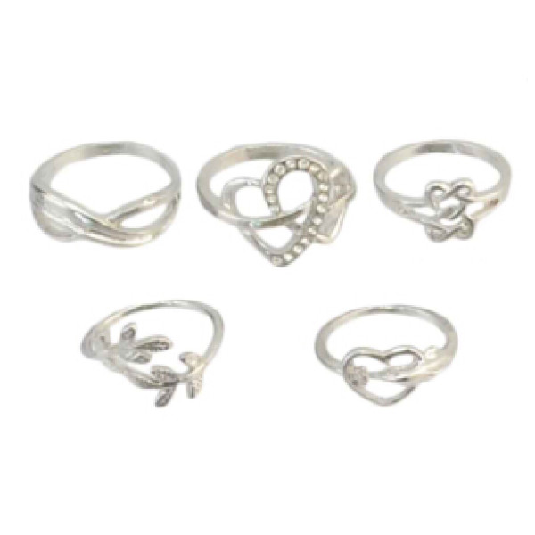 R-1317 R-1320 Fashion Gold Silver Metal Midi Finger Rings for Women Bohemian Wedding Party Jewelry