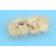 F-0013  Vintage Chram  Crystal Pearl Bead Animal hair Design Hair Clip for Women Girls Party